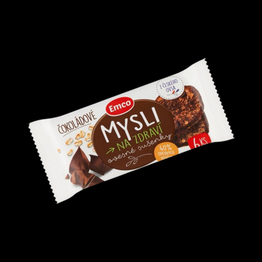 Emco Mysli na Zdraví Ovesné sušenky Čokoládové polomáčené 60 g