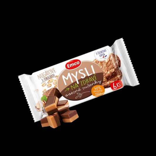 Emco Mysli na Zdraví Ovesné sušenky Nugátové 60 g