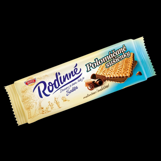 Rodinné polomáčené sušenky v mléčné čokoládě